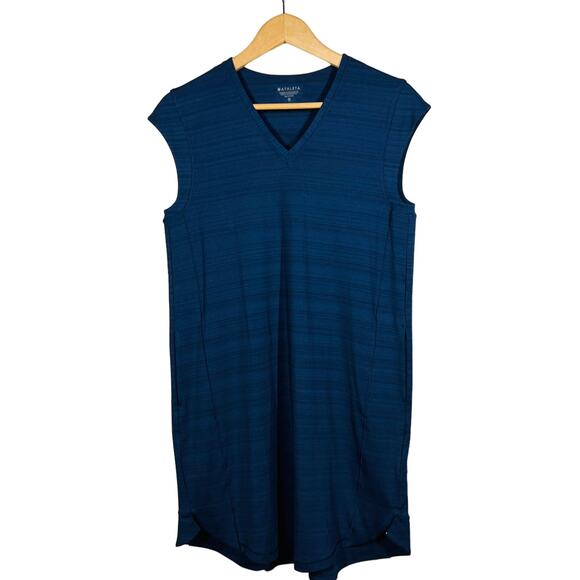 Athleta Casual V Neck Athletic Dress Loose Fit Sport Blue No Skort- XS - Picture 1 of 4